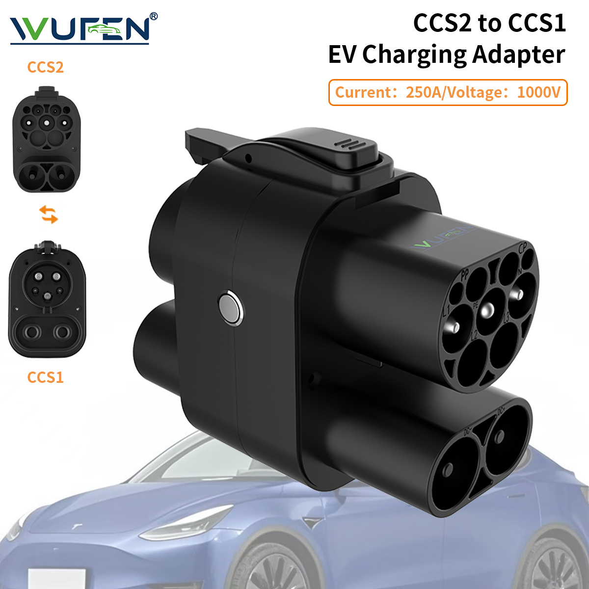 Ccs2 To Ccs1 Fast Charge Adapter 250Kw - WUFEN CCS2 から CCS1 アダプター AC