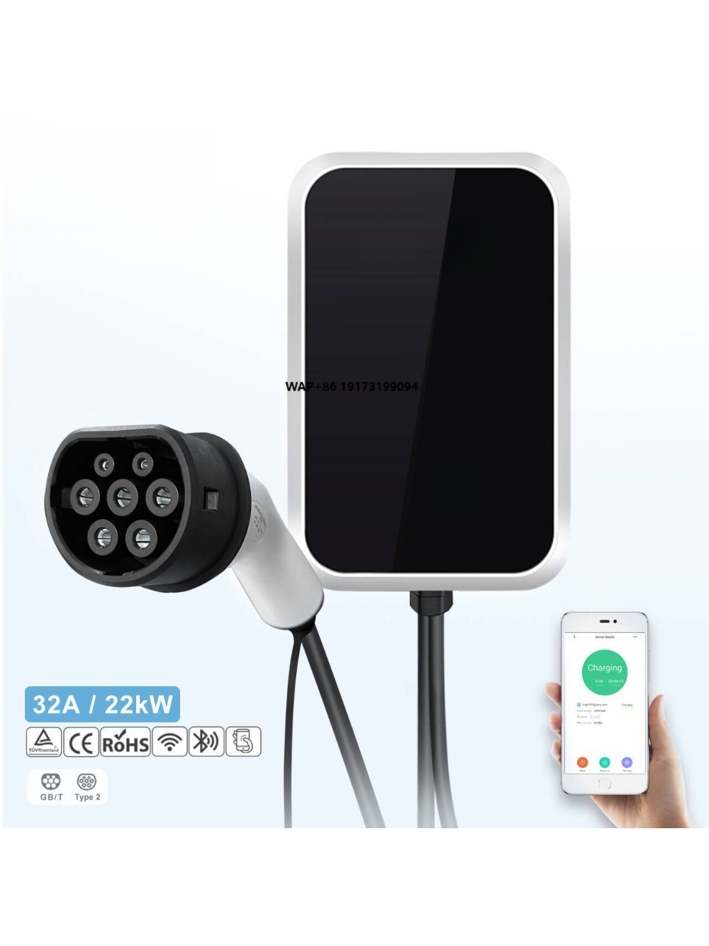 22Kw Wallbox Type 2 Ocpp Rfid - 22kW AC EV充電ステーション スマートウォールボックス 32A 380V