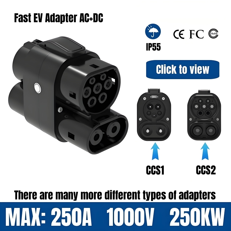 Ccs2 To Ccs1 Fast Charge Adapter 250Kw - EV充電アダプター 250A 250KW 複数モデル対応 DC+AC テスラ充電アダプター