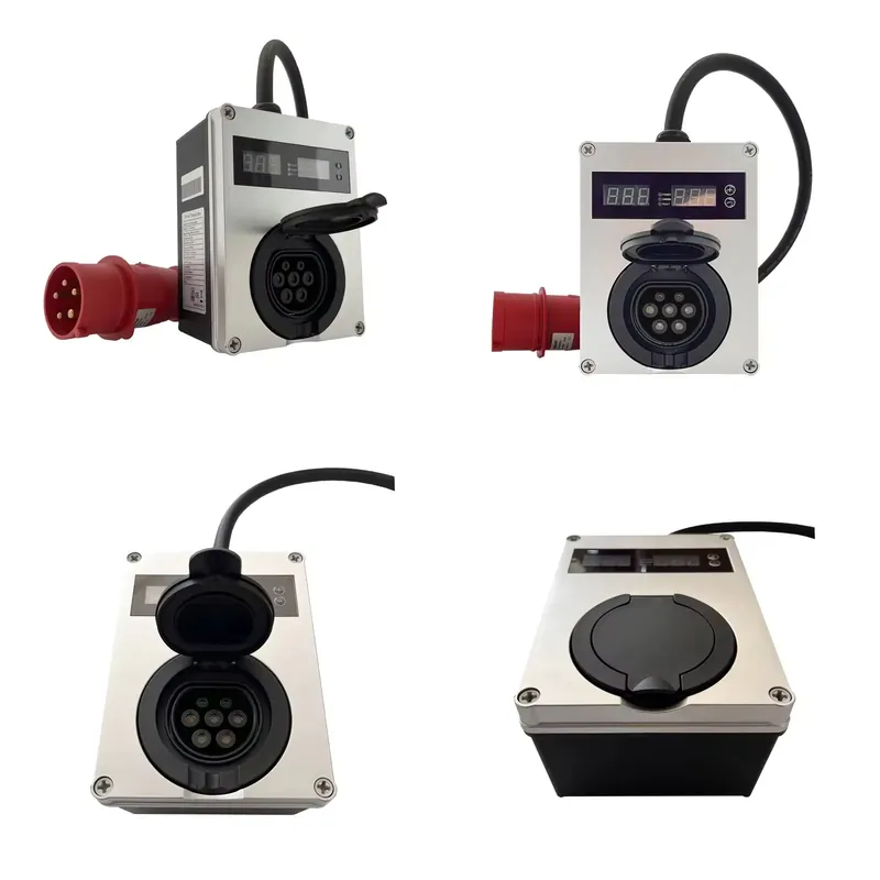 Portable Ev Charger 32A Type 2 Cee Plug - ミニ16A 32Aスマートアプリ対応電気自動車充電器ウォールボックス 家庭用ポータブルCEEプラグAC EV充電器 タイプ2ソケット付き