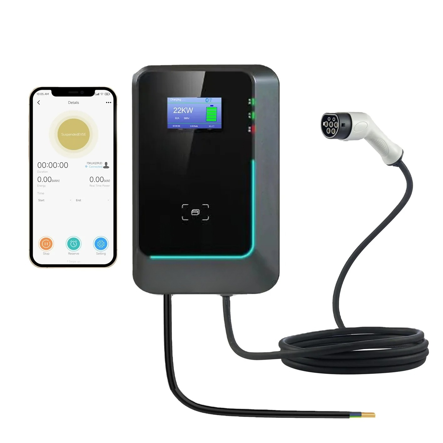 2025年ホットセール 7kw/11kw/22kw AC E - 22Kw Wallbox Type 2 Ocpp Rfid のレビューと価格