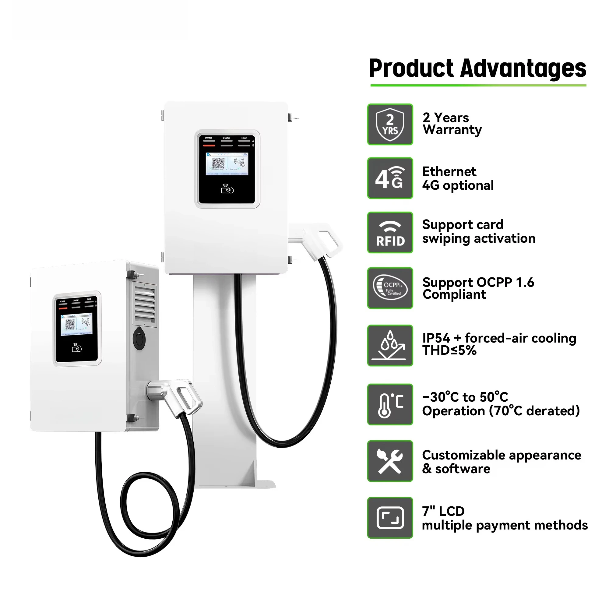OCPP 20kw 30kw 40kw CCS GBT 商用 - Dc Fast Charger 30Kw Wallbox Commercial のレビューと価格